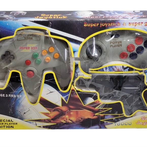 Power Player Super Joy III Famiclone Video Game Console 76 Built-in Games In Box